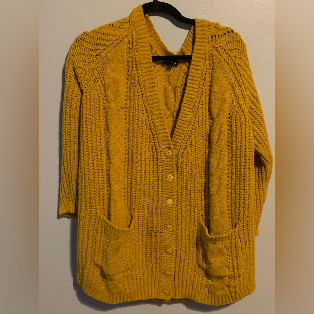 Oversized Mustard yellow cardigan